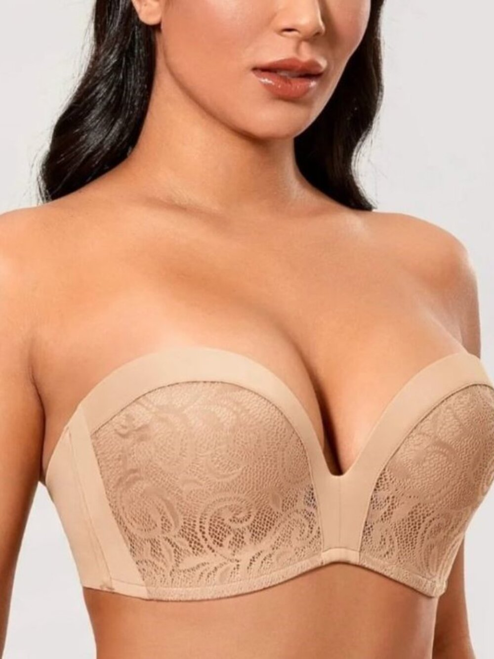 Delimira Strapless Lace Push-Up Bra 38D